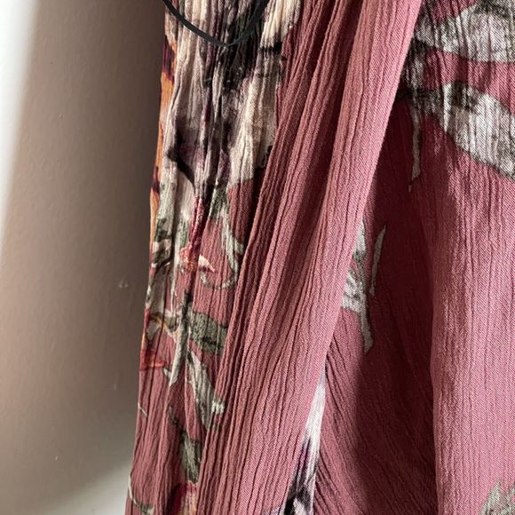 Sage Womens Cold Shoulder  Blouse Boho Print Flowy Southwestern Crinkle Sz Small - Picture 7 of 12